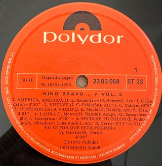NINO BRAVO VINILO LP VOL 5 ORIGINAL 1973