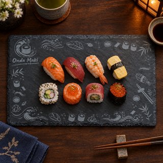 Tavoletta ardesia 22x14 Onda Maki sushi