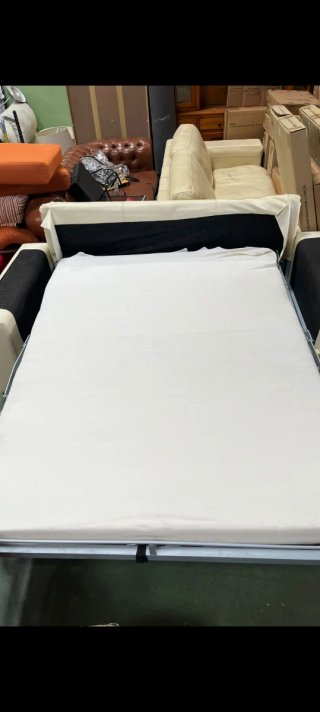 Sofá Cama Beige y Naranja