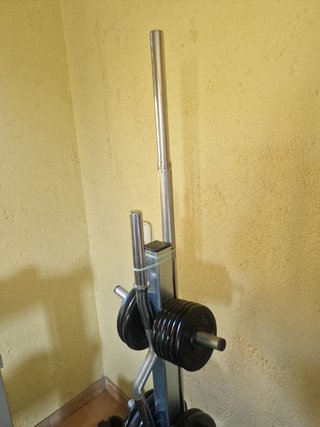 Pack Soporte hierro + 46kg Discos + 4 Barras Acero