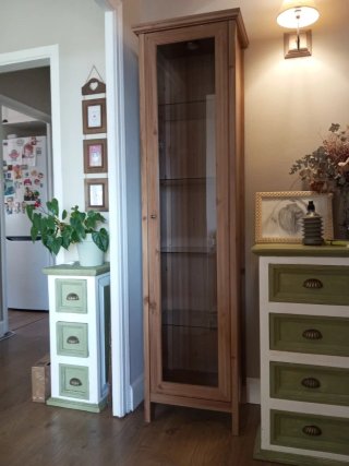 Vitrina de Madera y Cristal 190x50x33