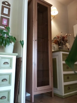 Vitrina de Madera y Cristal 190x50x33