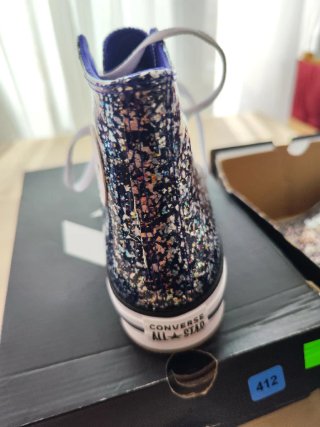 Converse All Star Glitter Azul y Plateado