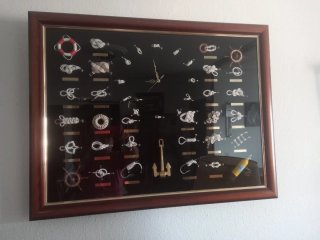 Cuadro Reloj Marinero con Nudos