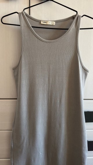 Vestido largo gris Pull&Bear