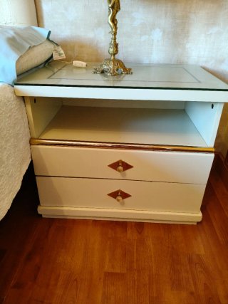 Dormitorio lacado blanco/dorado