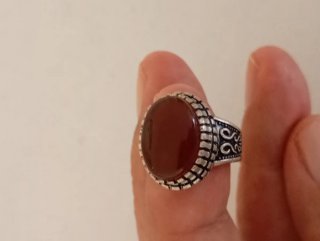 Anillo de sello en plata 925 y ágata