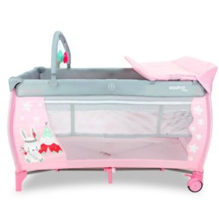 Cuna de viaje / Parque infantil rosa
