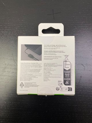ADAPTADOR USB-C A ETHERNET GIGABIT CARGA 100W