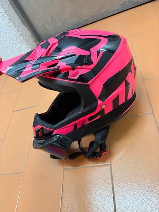 Casco Moto Cross Rosa y Negro