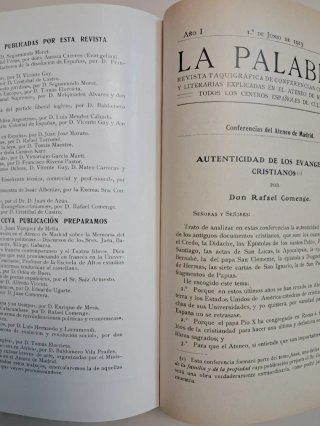 LA PALABRA - REVISTA DE CONFERENCIAS - NÚMERO 1