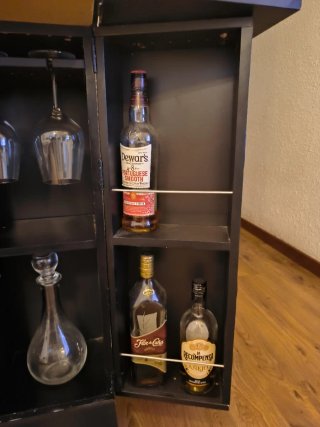 Mueble Bar Botellero Plegable Negro