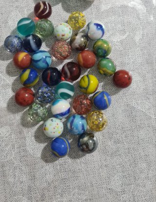 25 biglie di vetro 1.6cm vintage anni 70 80 90