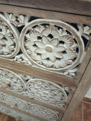 Cómoda de madera Sklum beige