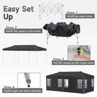 Carpa Plegable 3x6m, 6 Paredes Laterales