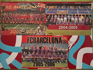 Lote 3 Postales oficiales Plantillas FC Barcelona