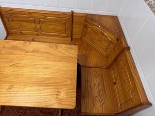 Conjunto Mesa y Banco Rinconera de Madera