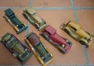 Lote 6 coches madera decorativos