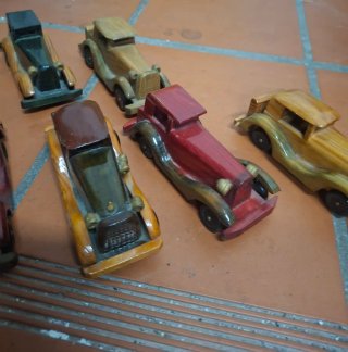 Lote 6 coches madera decorativos