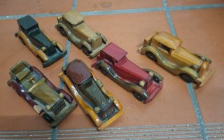 Lote 6 coches madera decorativos