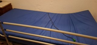 Cama articulada azul y gris