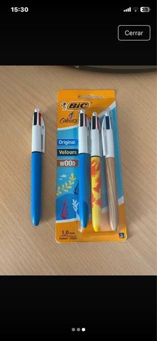 4 Bolígrafos BIC 4 Colores Nuevos