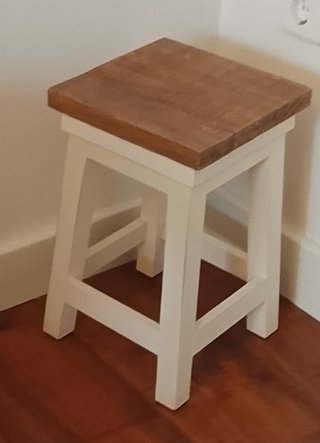 Pareja de taburetes madera blanco y natural