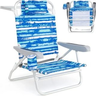 2 Sillas de Playa Plegables Silla Reclinable Liger