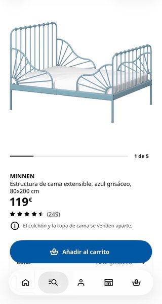 Cama Infantil Extensible Minnen Azul