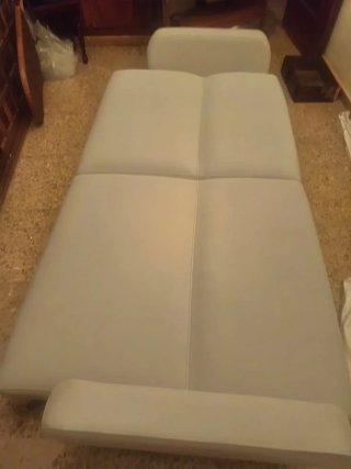 Sofá Cama Beige/Gris Tela