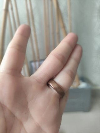 Anillo Piedra Marrón y Dorado Talla XS