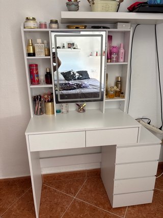 Tocador Blanco con espejo de shein