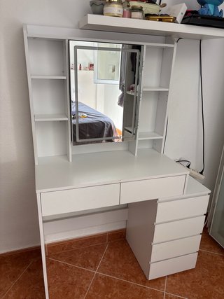 Tocador Blanco con espejo de shein