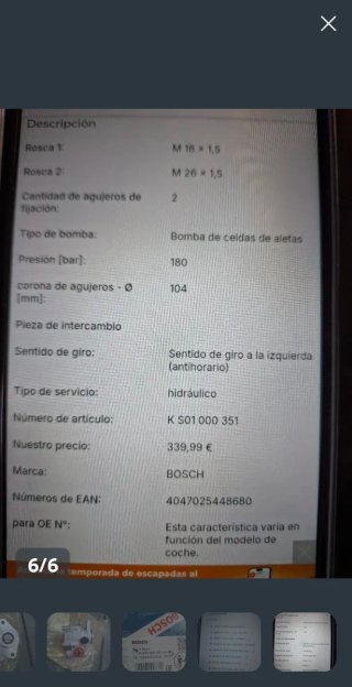 Bomba Dirección Bosch Camión