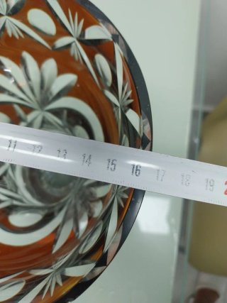 Jarrón Murano Tallado Base Plata