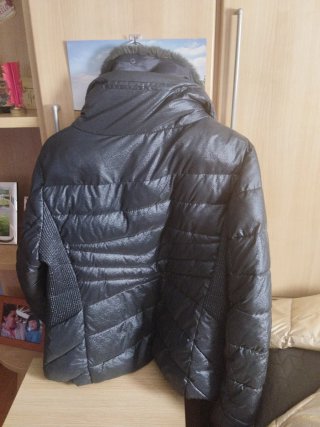 Chaqueta Acolchada Azul Oscuro y Gris