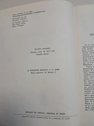 VADEMECUM DEL TEST DE RORSCHACH - Ewald Bohm