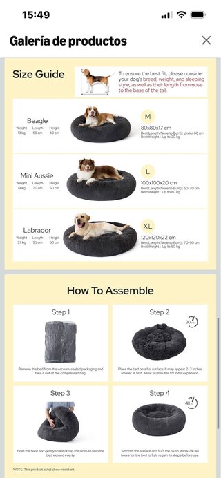 Cama para Perros Grandes Redonda Lavable