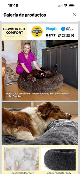 Cama para Perros Grandes Redonda Lavable