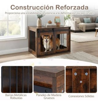 Mueble Jaula para Perro con Puerta Corrediza