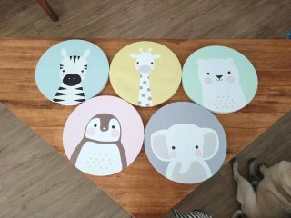 Cuadros Infantiles Decoración Animales (5 uds)