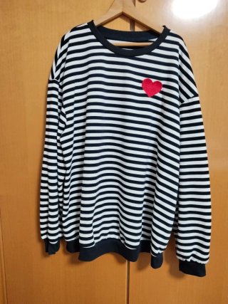 Jersey rayas premamá corazón rojo