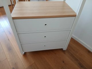 Estantería IKEA ELVARI Bambú y Metal Blanca