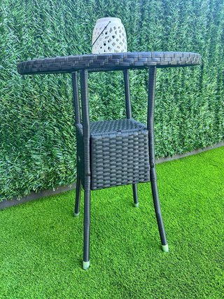 Mesa de Poliratán Negra 60x74cm