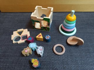 Lote juguetes madera niño bebé
