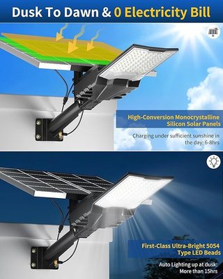 Gefolly Farola Solar Exterior 6500K Sensor IP68