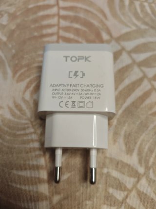 Cargador TOPK 18W Quick Charge 3.0