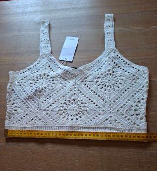 Top de crochet blanco Mango