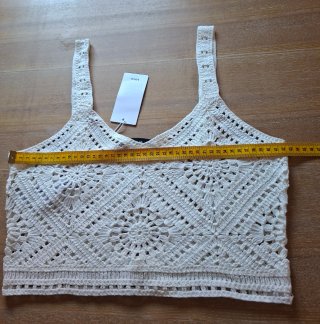 Top de crochet blanco Mango