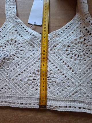Top de crochet blanco Mango